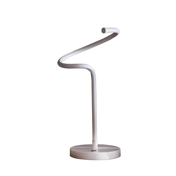 Cling 19 in. Curvilinear S-Curve Spiral Tube LED Table Lamp - Matte White CL2629552